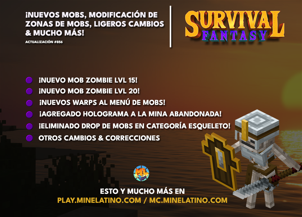 #856 | ¡Nuevos mobs, modificación de zonas de mobs, ligeros cambios & más!