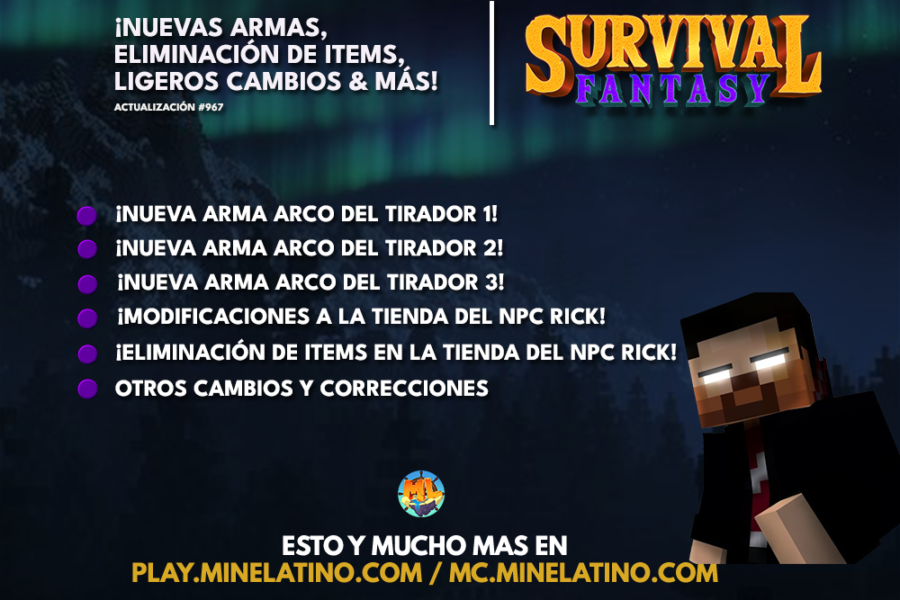 #967 | ¡Nuevas armas, eliminación de items, ligeros cambios & más!