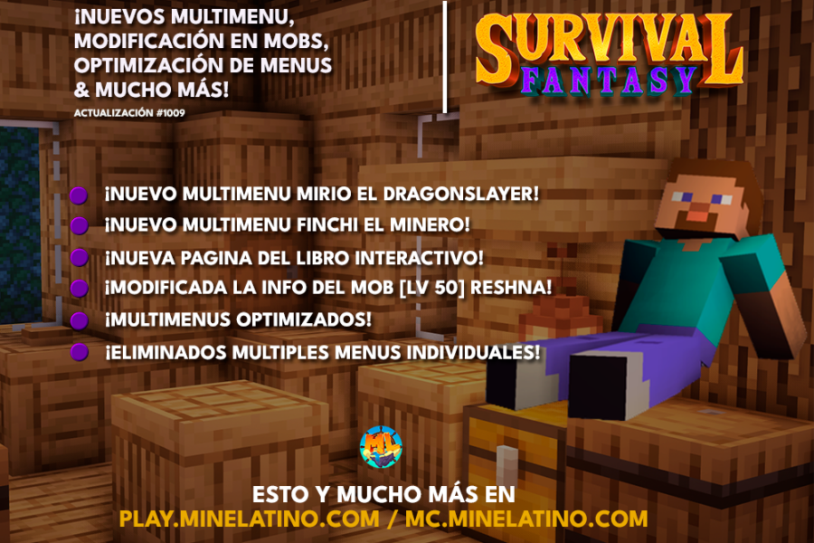 ¡Nuevos multimenu, modificación en mobs, optimización de menus y mucho más!