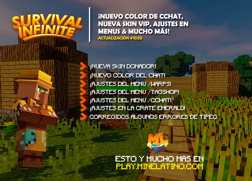 ¡Nuevo color de CCHAT, nueva skin VIP, ajustes en menus y mucho más!