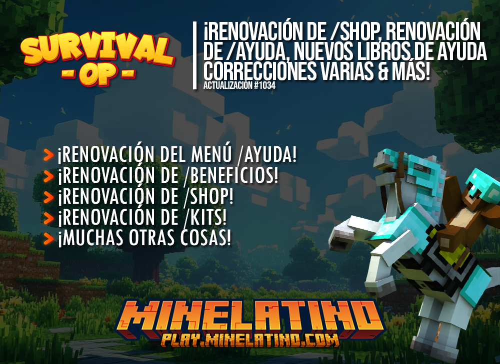 #1034 | ¡Renovación de /shop, renovación de /ayuda, nuevos libros de ayuda, correcciones varias & mucho más!