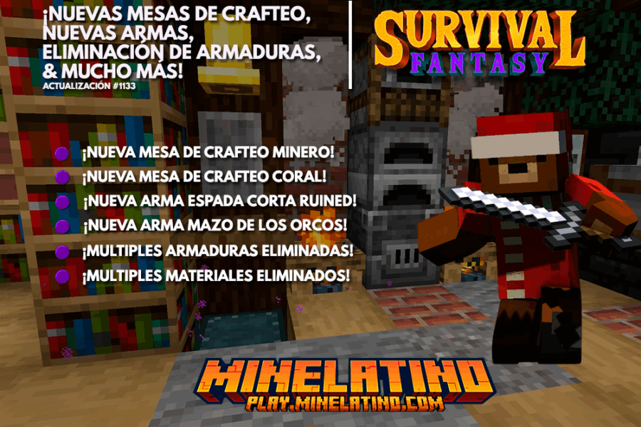 1133 | ¡Nuevas mesas de crafteo, nuevas armas, eliminación de armaduras y mucho más!