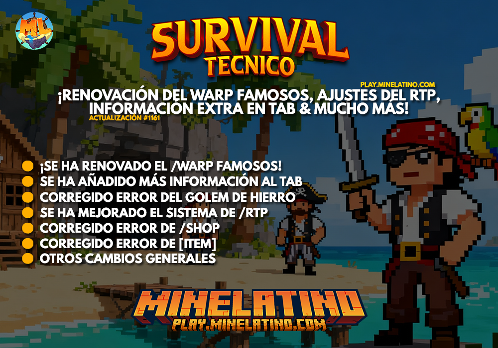 #1161 | ¡Renovación del warp famosos, ajustes del rtp, información extra en TAB & mucho más!
