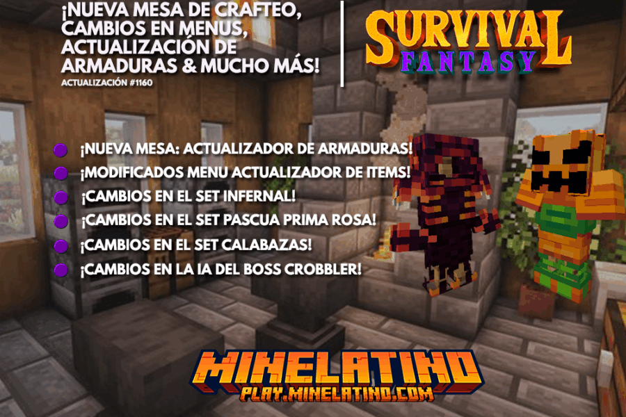 1160 | ¡Nueva mesa de crafteo, cambios en menus, actualización de armaduras y más!