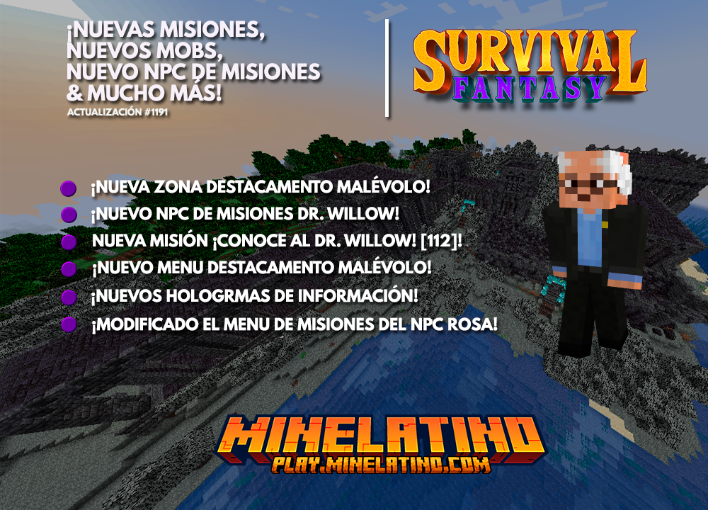 1191 | ¡Nuevas misiones, nuevos mobs, nuevo npc de misiones & mucho más!