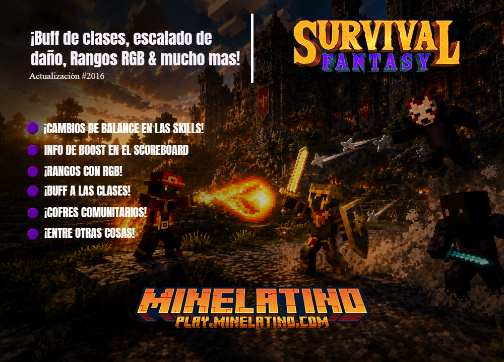 2016 | ¡Buff de clases, escalado de daño, Rangos RGB & mucho mas!